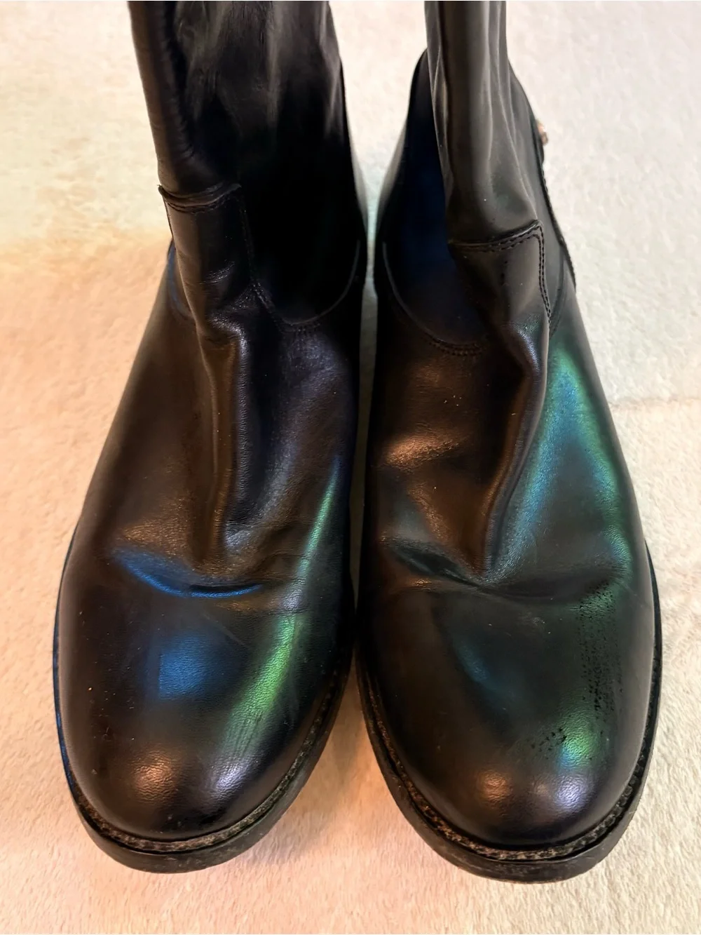 Frye Melissa 3471368 Black Leather Knee High Classic Riding Boots Sz 10
